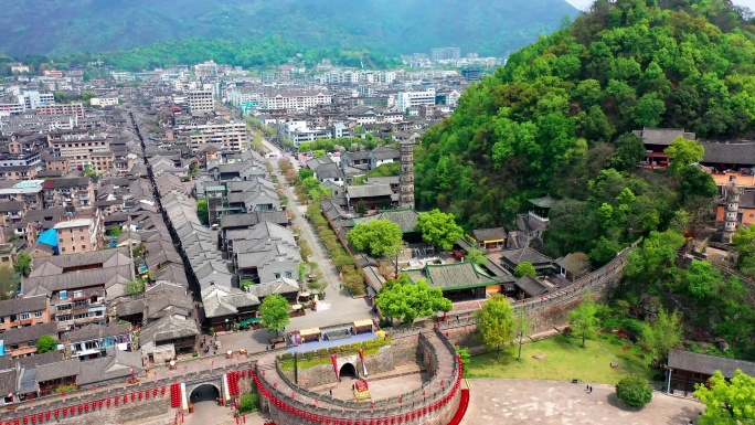 台州府城文化旅游区兴善门紫阳古街航拍素材