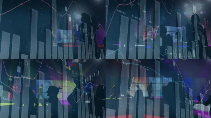 人们跳舞时金融数据处理的动画