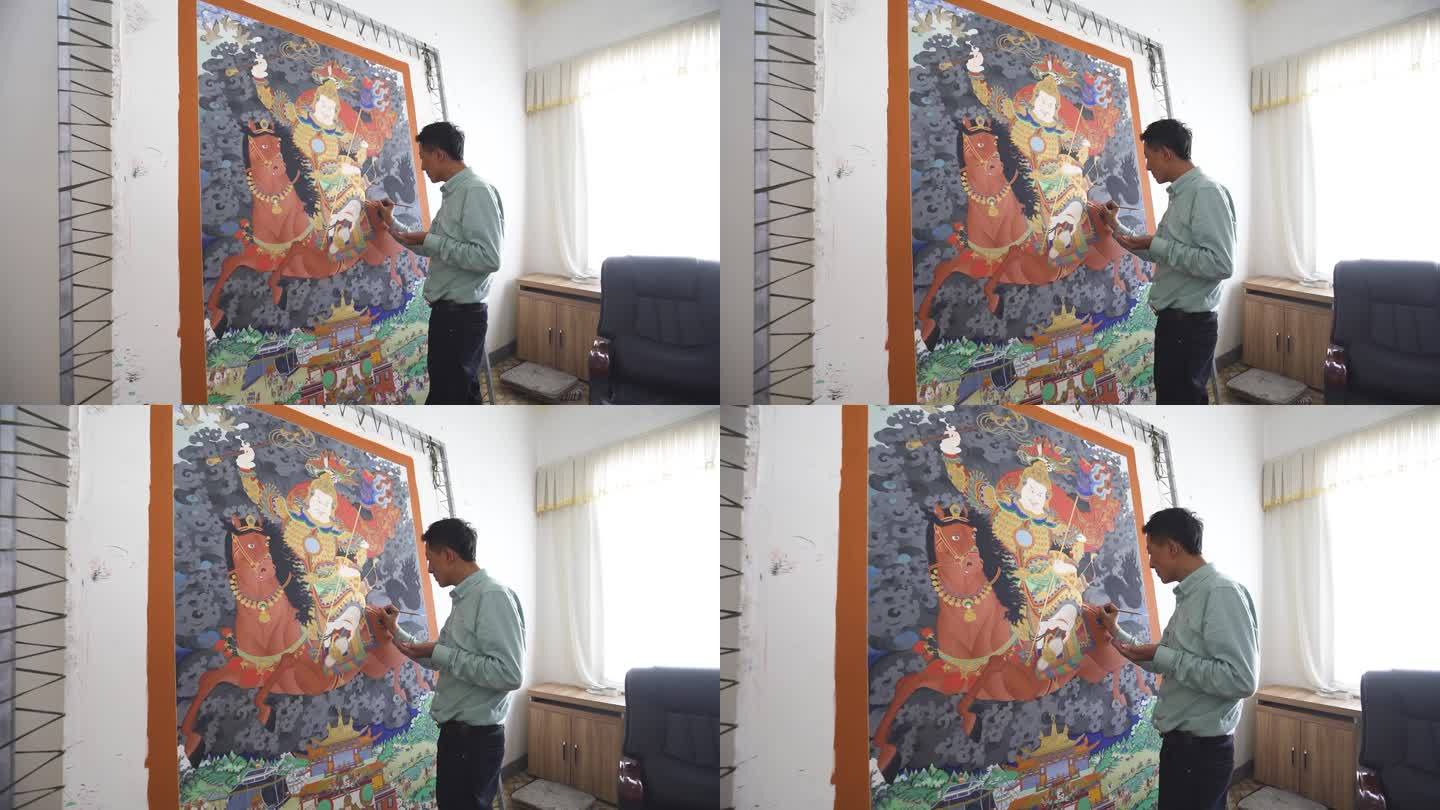 西藏 拉萨 藏传佛教 唐卡 画匠