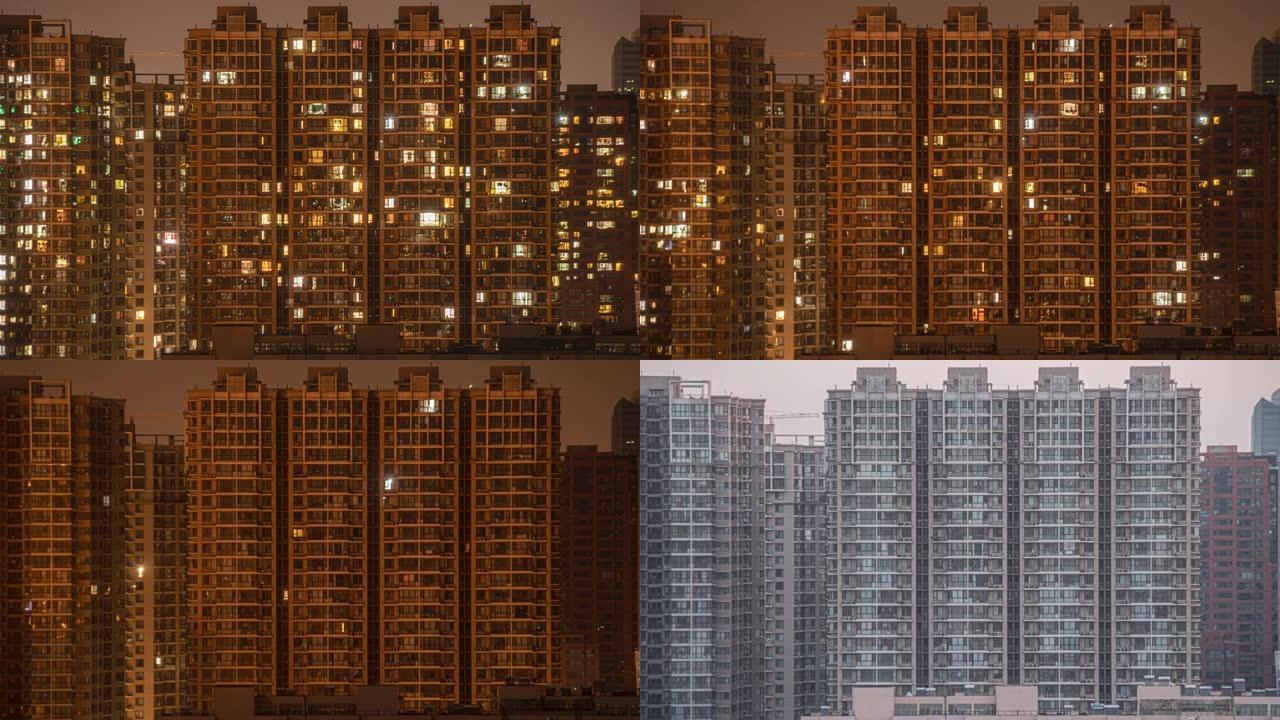 北京大型公寓楼的延时。