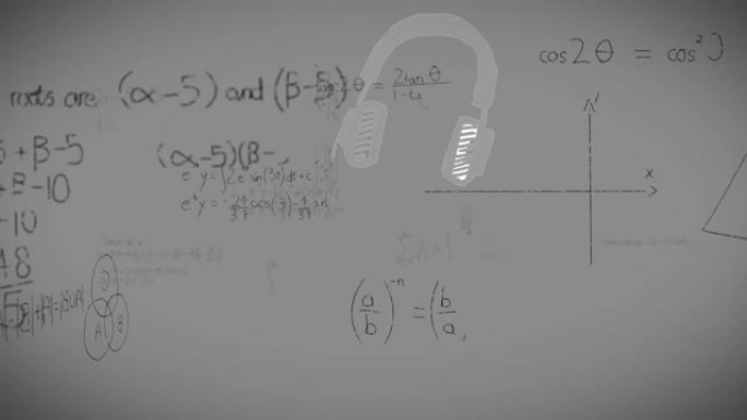 耳机上的数学方程动画