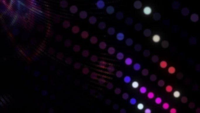 抽象3D渲染技术粉红蓝色数字霓虹灯点运动与模糊的散景背景概念。4k未来纹理发光粒子。科学、商业、高科