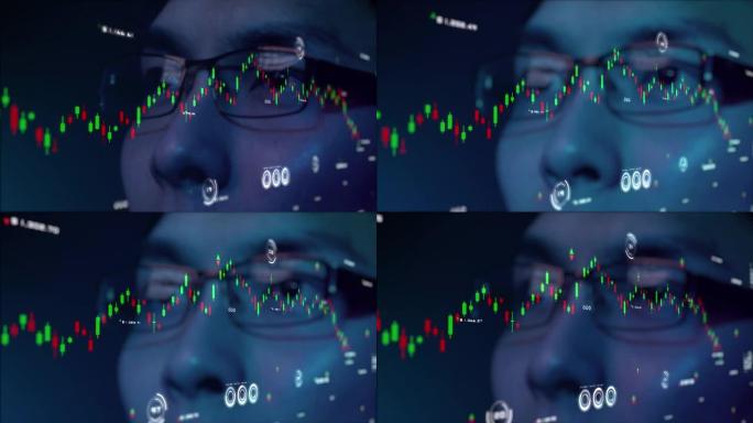 商业金融投资概念，商人和图表图计算机监控交易屏幕数据分析。