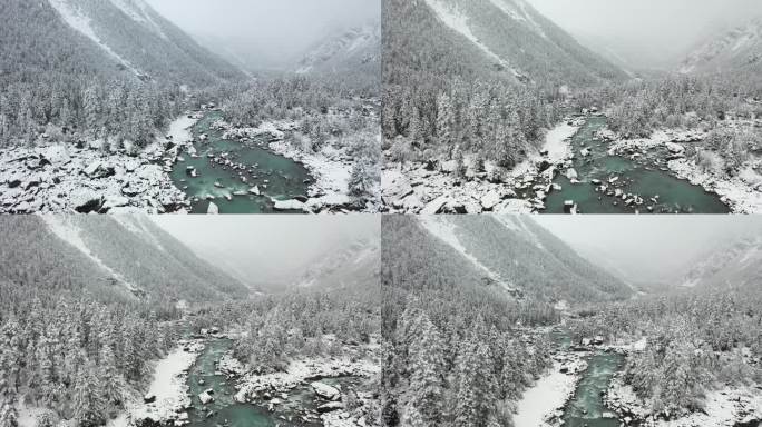 西藏雪中然乌湖