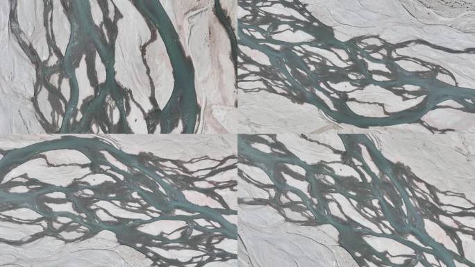 新疆塔里木盆地沙漠中的河流