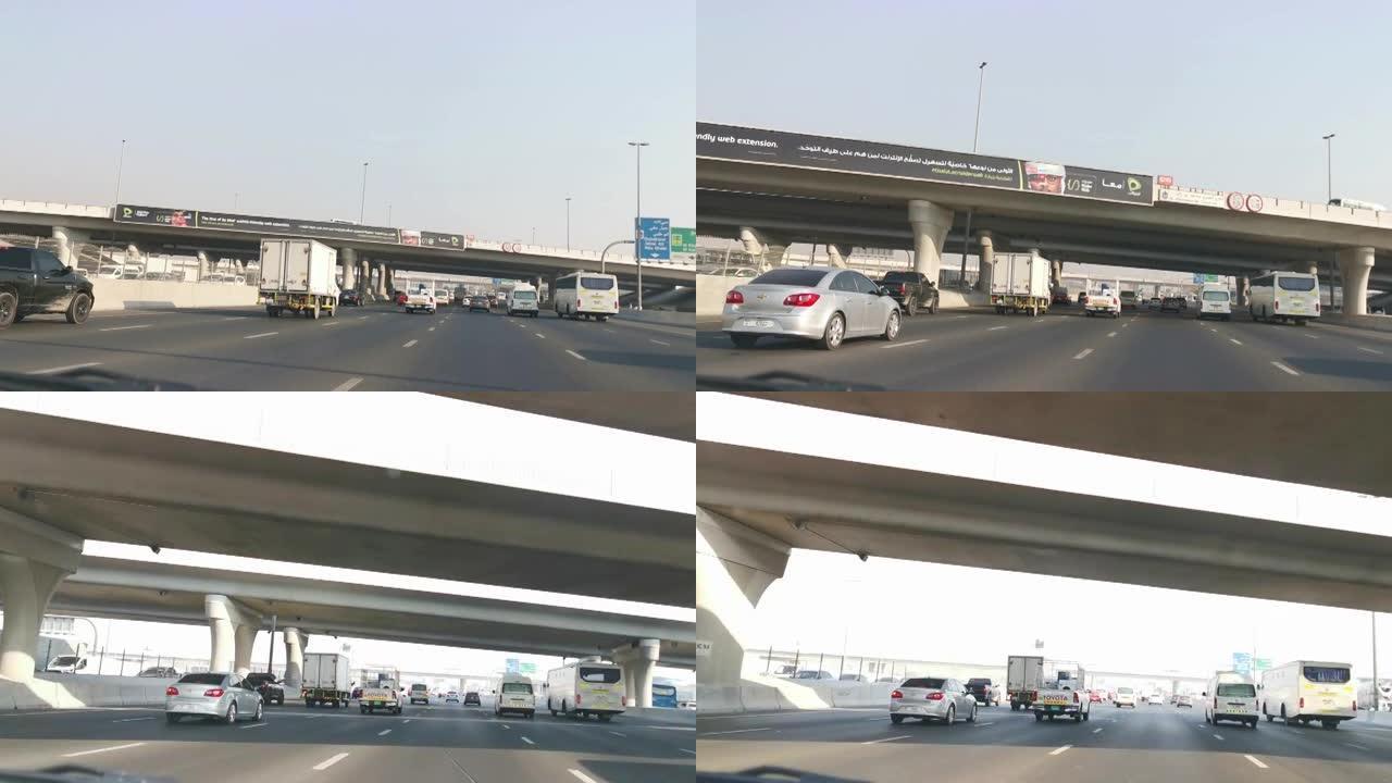 阿拉伯联合酋长国迪拜-2021年6月5日: E311，谢赫·穆罕默德·本·扎耶德路，高速公路