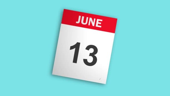 6月月的日历，带翻阅天数