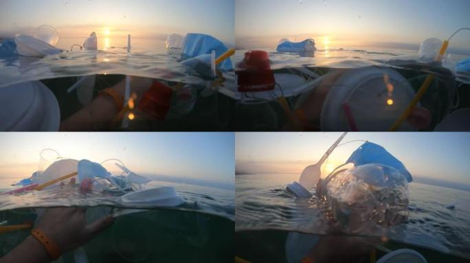 海上塑料垃圾海上垃圾污染视频素材