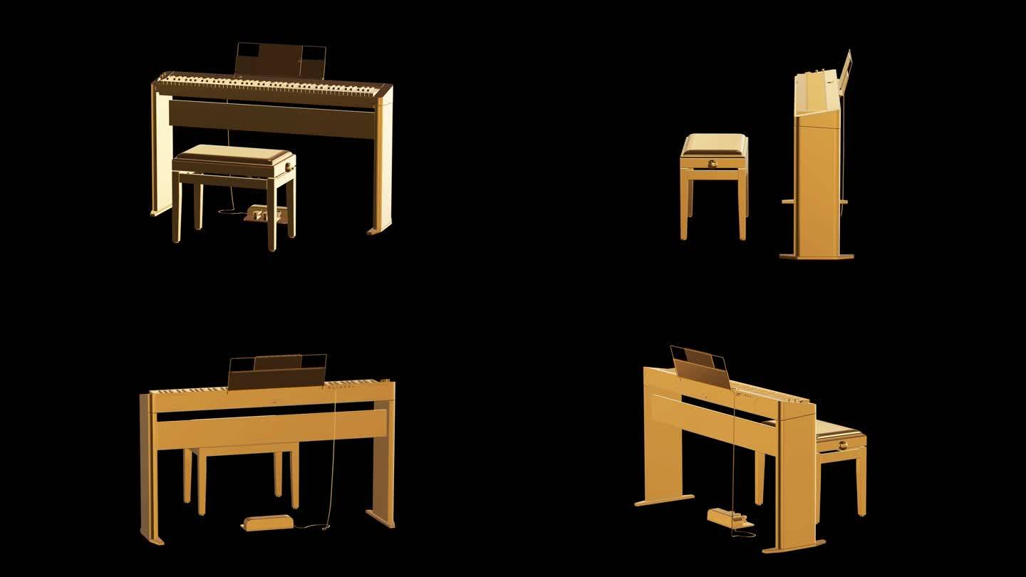 电子钢琴黄金版效果展示通道素材
