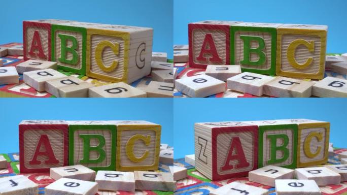 ABC木块在桌子上旋转。