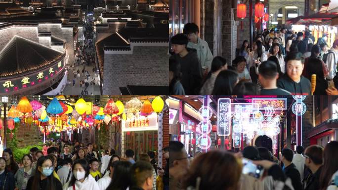 南昌万寿宫历史文化街区逛街人群