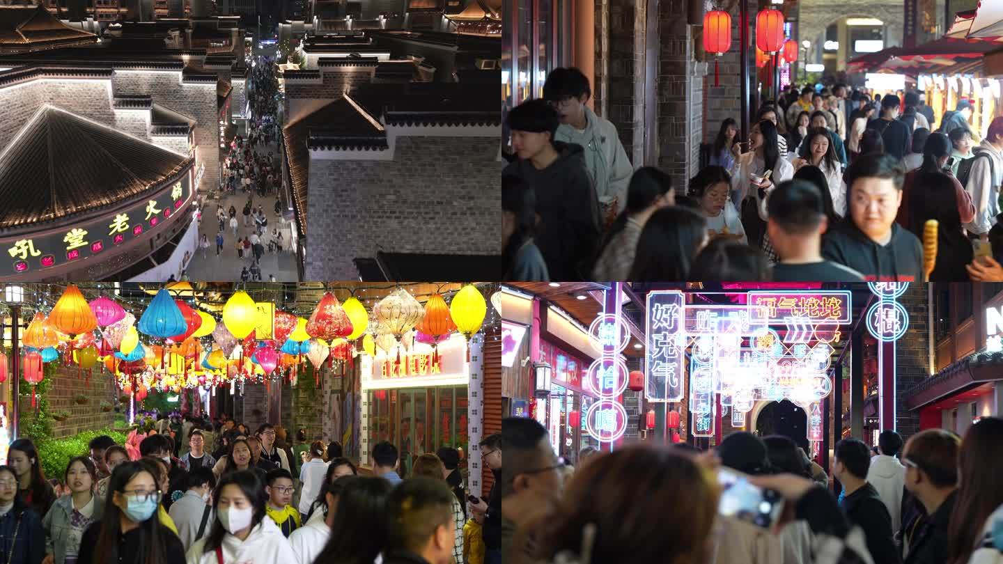南昌万寿宫历史文化街区逛街人群