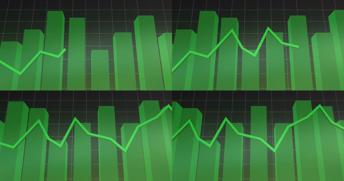统计和数据处理上的绿线动画