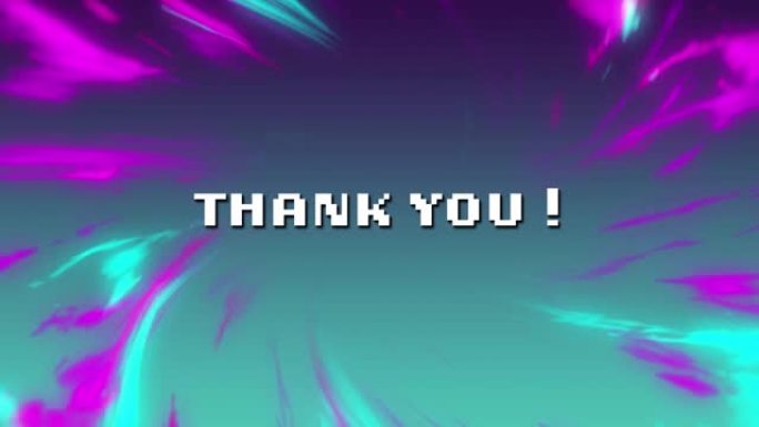 紫色和蓝色灯光上的感谢文字动画