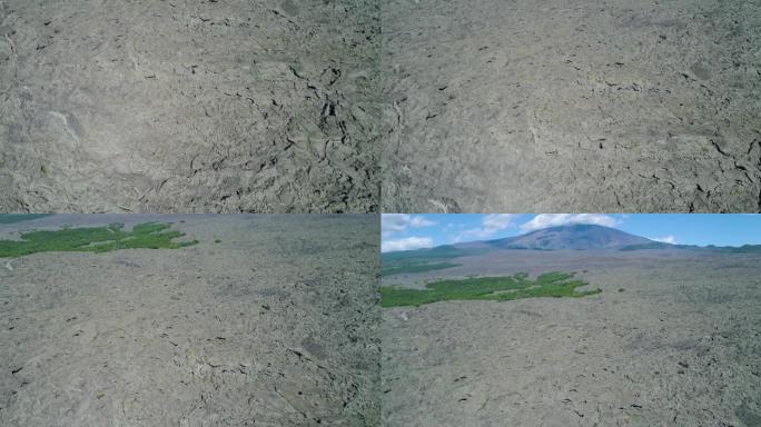 洛基火山脚的鸟瞰图。极端的生活条件。高温，没有人命。