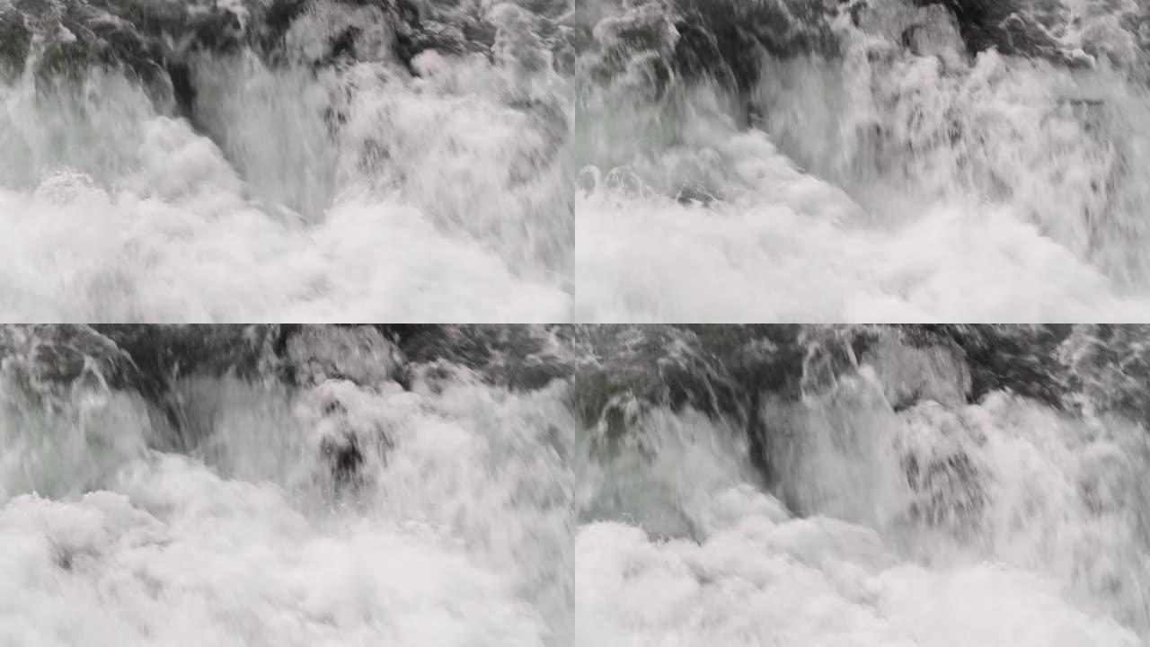 瀑布的涌水