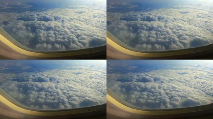 飞机窗户上的云层云层云海大气