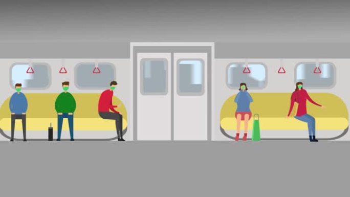 乘客在火车上施加身体距离