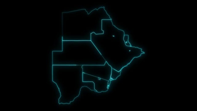 博茨瓦纳地区的动画轮廓地图