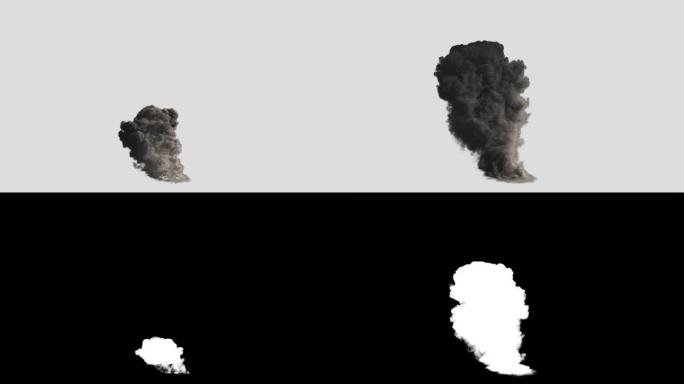 大型烟雾效果的3D动画，包括Alpha