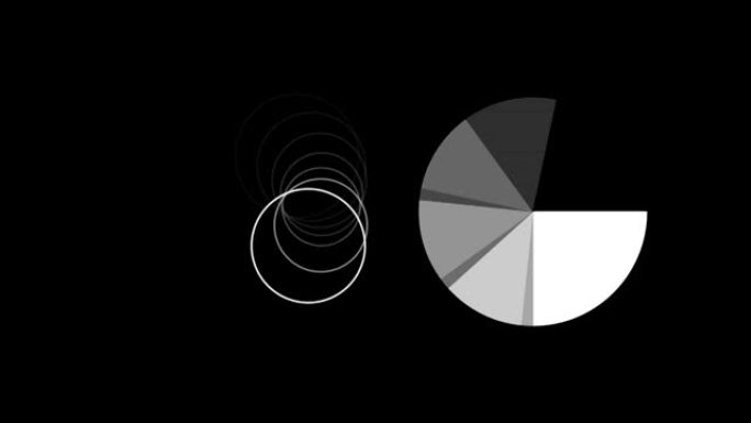 黑色背景上移动的圆圈和形状的动画