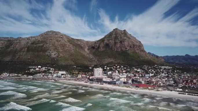 南非开普敦海滨无人机鸟瞰图