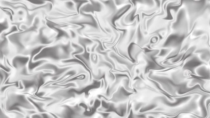 银色液体背景波浪水流体纹理灰色铬白色图案