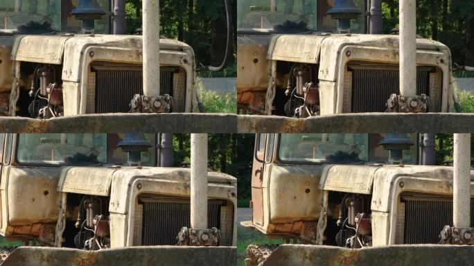 爱沙尼亚废弃的老式旧卡车的外观