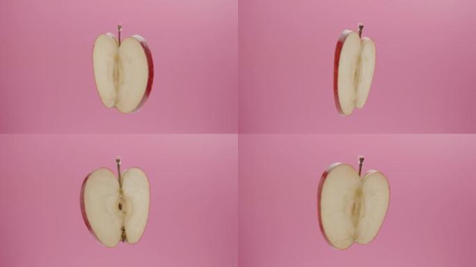 苹果切片旋转beaty用于商业清洁创意果汁切片