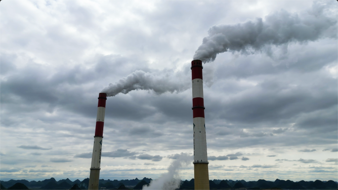 烟囱排烟粉尘污染火电厂排空气污染大气污染