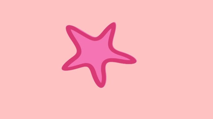 粉红背景上有复制空间的粉红海星动画