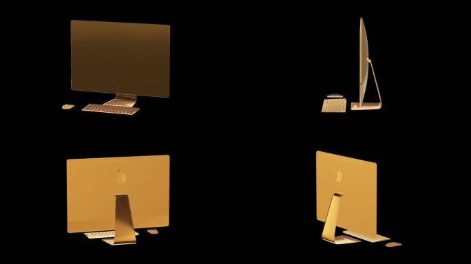 苹果一体机黄金版效果展示通道素材