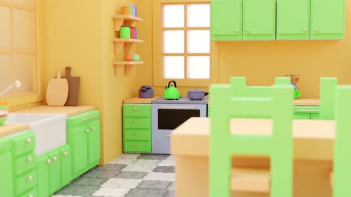玩具厨房的3d可视化