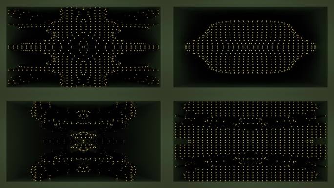 【裸眼3D】墨绿律动抽象方点矩阵艺术空间