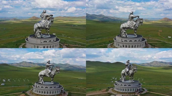 蒙古成吉思汗雕像鸟瞰图