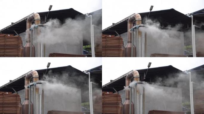 烟管堆从木材工业到空气污染