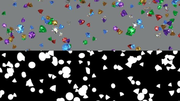 无尽的五彩缤纷钻石3D渲染无缝循环动画