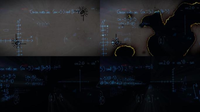 燃烧文件上的数学方程式动画