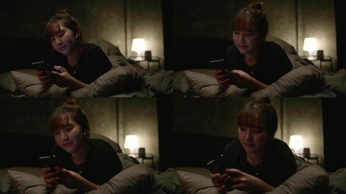 女人一边听音乐一边放松休息