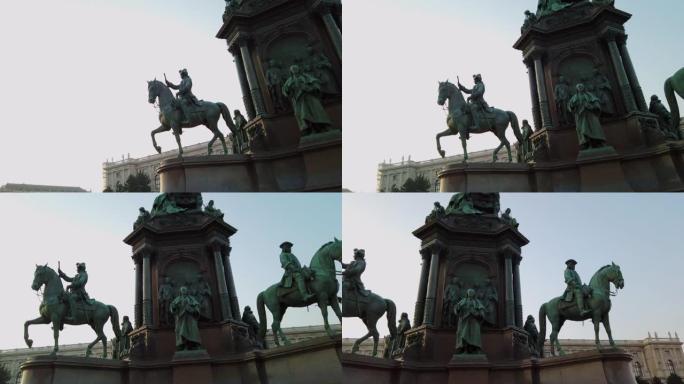 维也纳maria - theresien广场上的马雕塑
