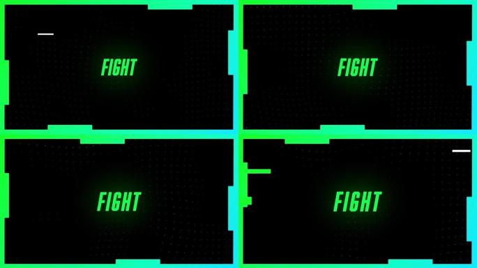 战斗文本动画，黑色背景为绿色，蓝色为绿色和白色线条