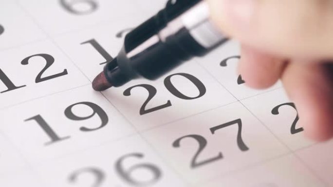在日历中标记一个月的第二十个20天转换为到期日提醒