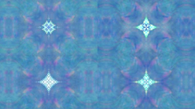 抽象蓝色冬季万花筒背景