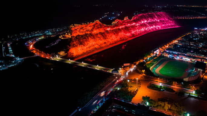 神木市航拍夜景延时