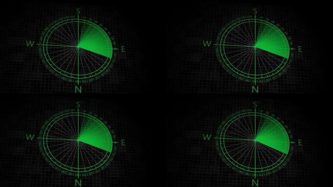 雷达扫描仪搜索敌机和船只。雷达扫描4k分辨率的3d视图。