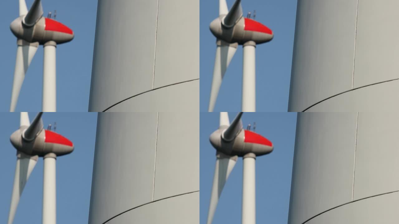 带有风力涡轮机的现代风电场视频