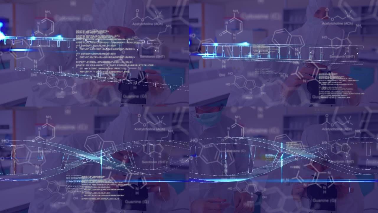 实验室中科学家的化学式动画