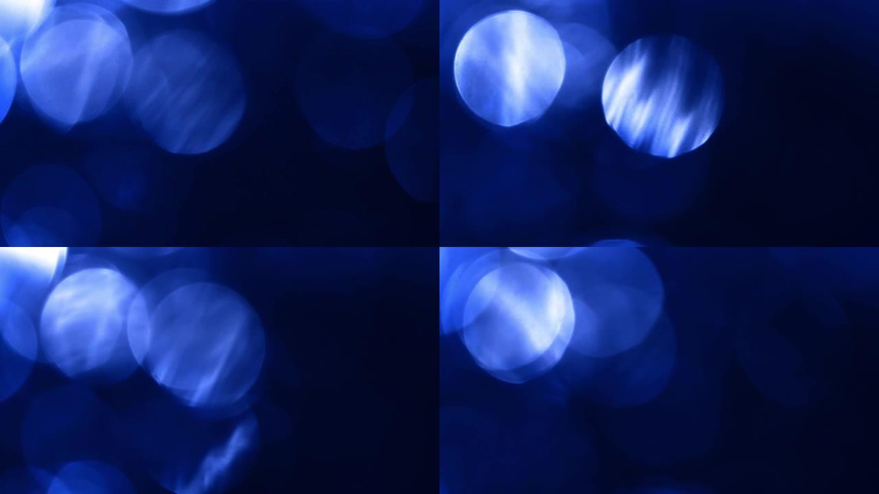 深蓝色真实电影摄像机散焦模糊Bokeh循环背景和叠加