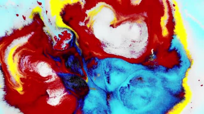 油漆的化学反应。创意ebru背景与抽象丙烯酸色彩绘波浪。美丽的大理石花纹纹理。手工大理石表面。
