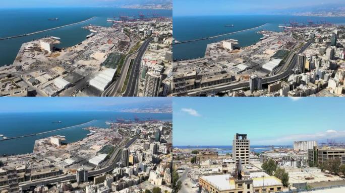 贝鲁特港口大规模8月4日爆炸现场的2021年7月无人机射击